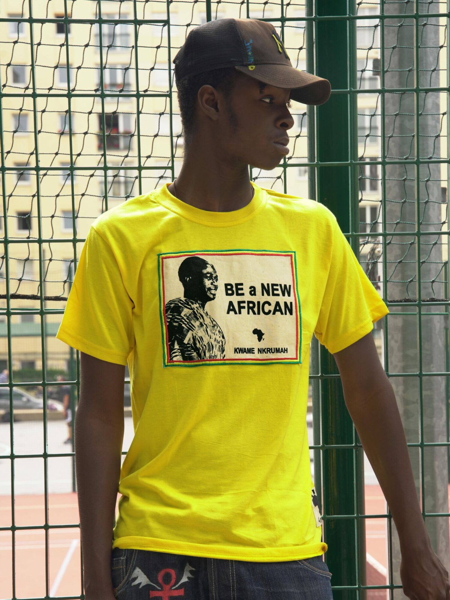 T.Shirt Kwame Nkrumah - Be a New African -jaune