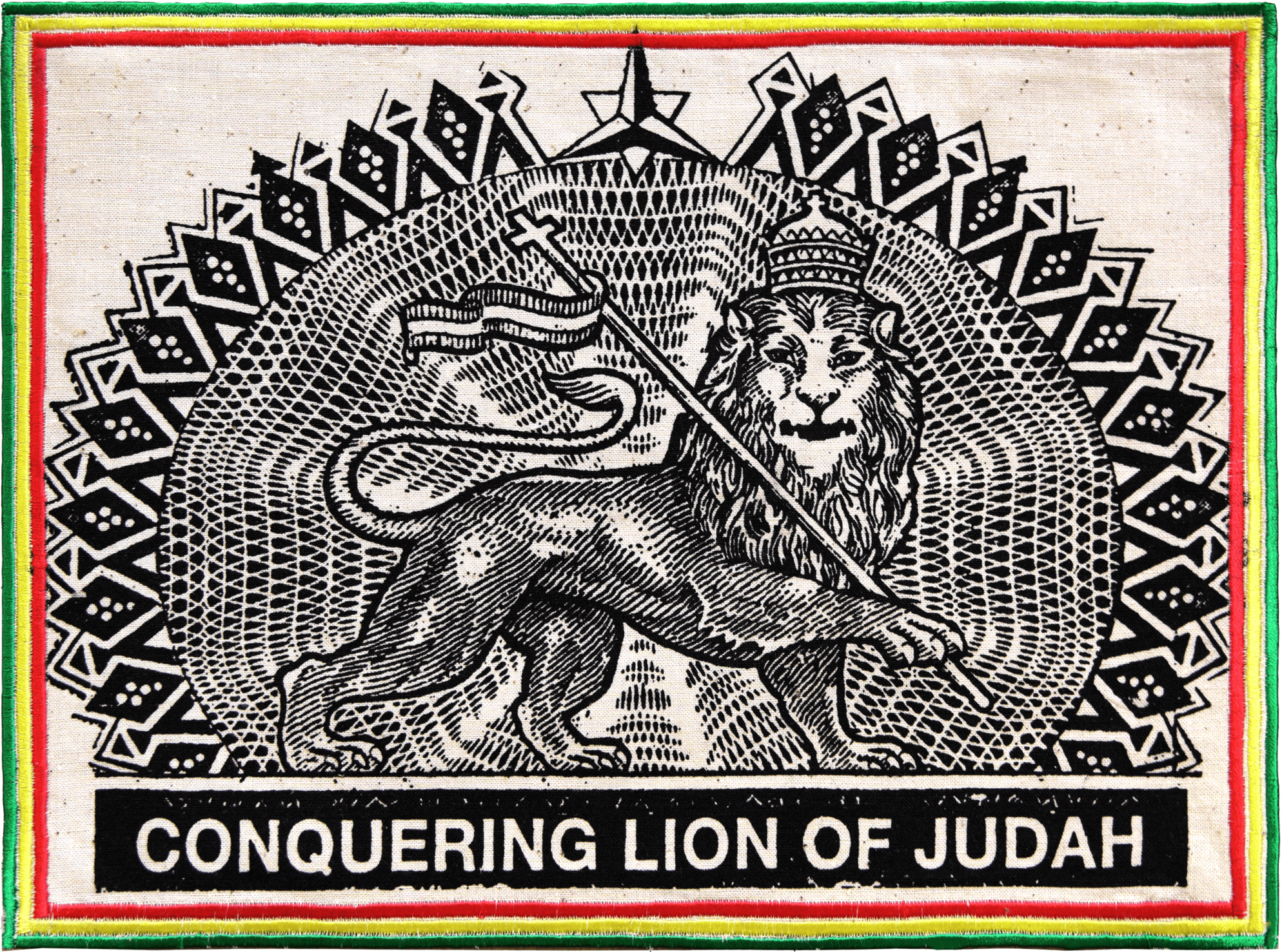 Patch Écusson Conquering Lion of Judah - vert jaune rouge
